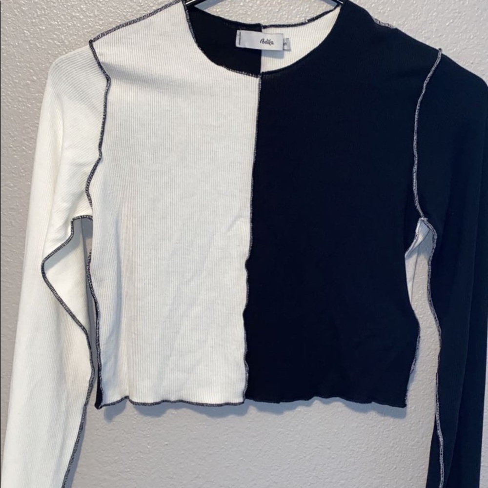 Colorblock, long sleeve crop top